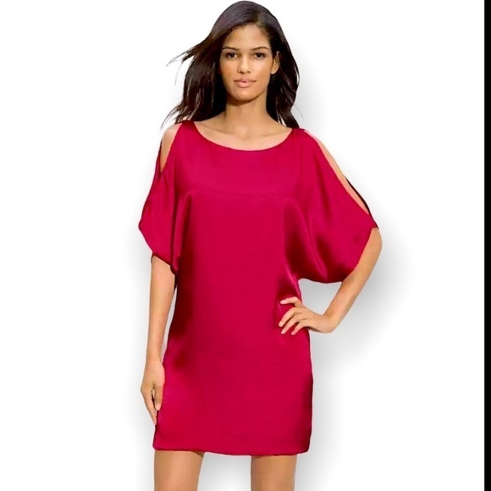 Aidan by Aidan Mattox Satin Cold Shoulder Mini Dress